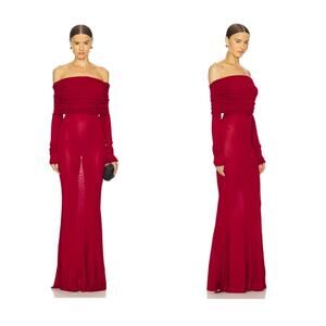 LPA Marren Maxi Knit Dress in Red